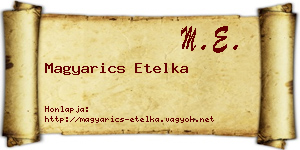 Magyarics Etelka névjegykártya